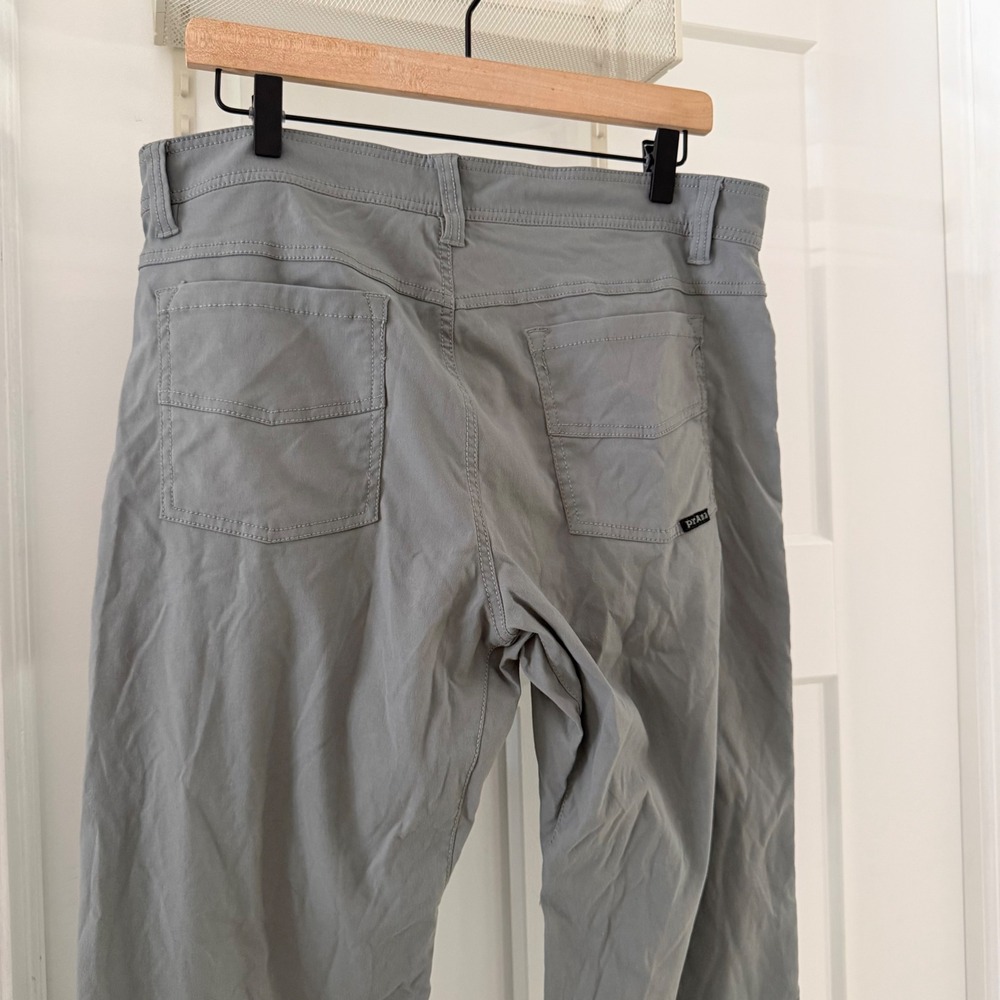 Prana Brion Slim Fit Grey Breathe Performance Hiking Pants Mens 34x32 - Picture 6 of 9